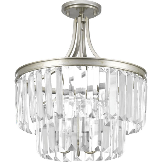 PROGRESS LIGHTING P2326-134 Silver Ridge Glimmer Collection Three-Light 19" Semi-Flush Convertible