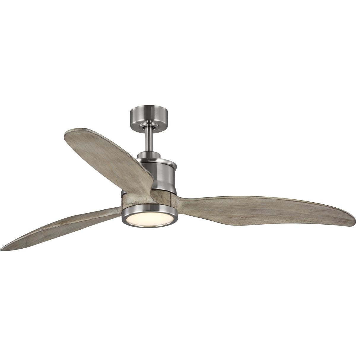 PROGRESS LIGHTING P250002-009-30 Brushed Nickel Farris Collection Three-Blade Carved Wood 60" Ceiling Fan