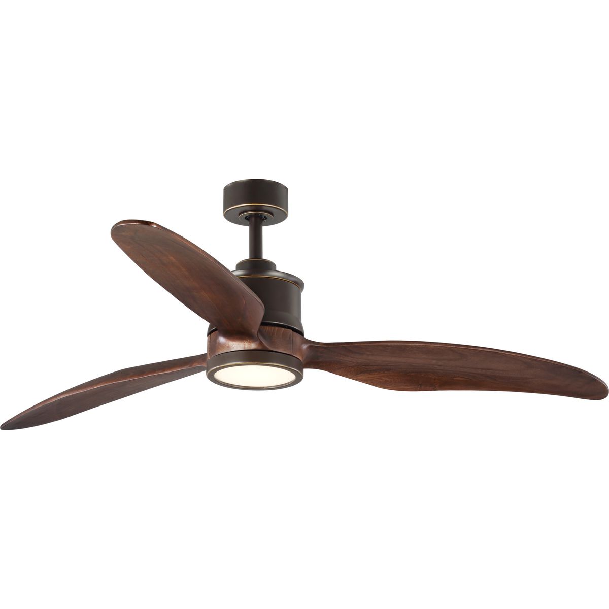 PROGRESS LIGHTING P250002-108-30 Oil Rubbed Bronze Farris Collection Three-Blade Carved Wood 60" Ceiling Fan