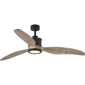 PROGRESS LIGHTING P250002-143-30 Graphite Farris Collection Three-Blade Carved Wood 60" Ceiling Fan