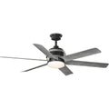 PROGRESS LIGHTING P250003-143-30 Graphite Kaysville Collection 6-Blade Grey Weathered Wood 56-Inch DC Motor LED Urban Industrial Ceiling Fan