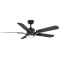 PROGRESS LIGHTING P250007-031-30 Black Claret Collection 5-Blade Reversible Distressed Ebony/Grey Weathered Wood 54-Inch AC Motor LED Transitional Ceiling Fan