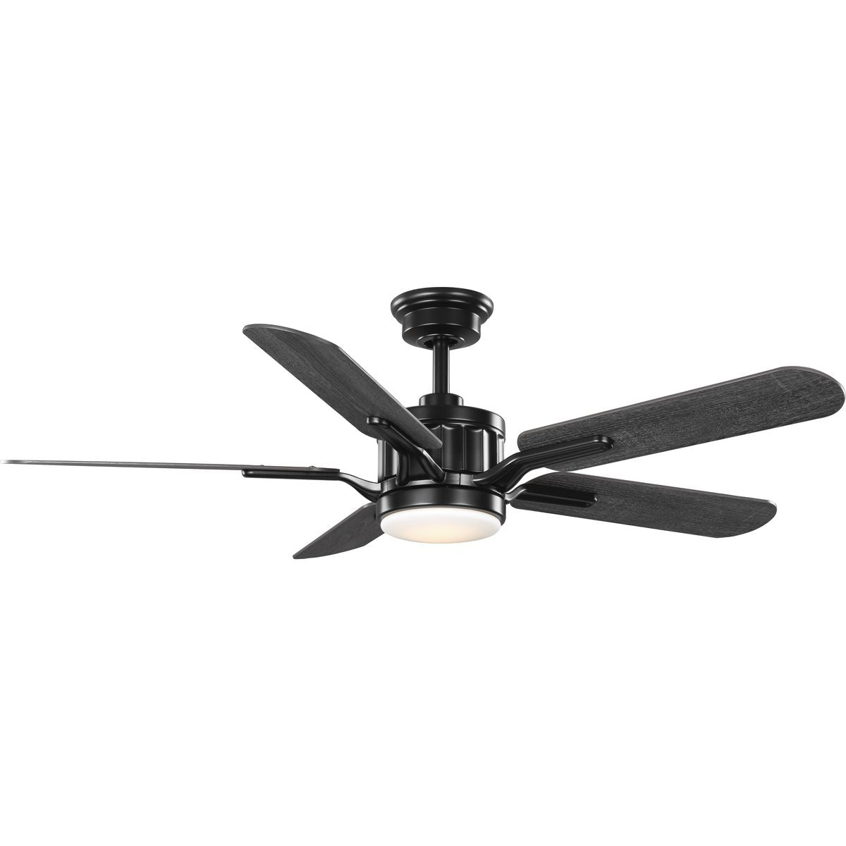 PROGRESS LIGHTING P250007-031-30 Black Claret Collection 5-Blade Reversible Distressed Ebony/Grey Weathered Wood 54-Inch AC Motor LED Transitional Ceiling Fan