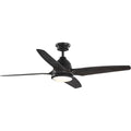 PROGRESS LIGHTING P250009-182-30 Flat Black Alleron Collection 4-Blade Antique Black 56-Inch DC Motor LED Urban Industrial Ceiling Fan