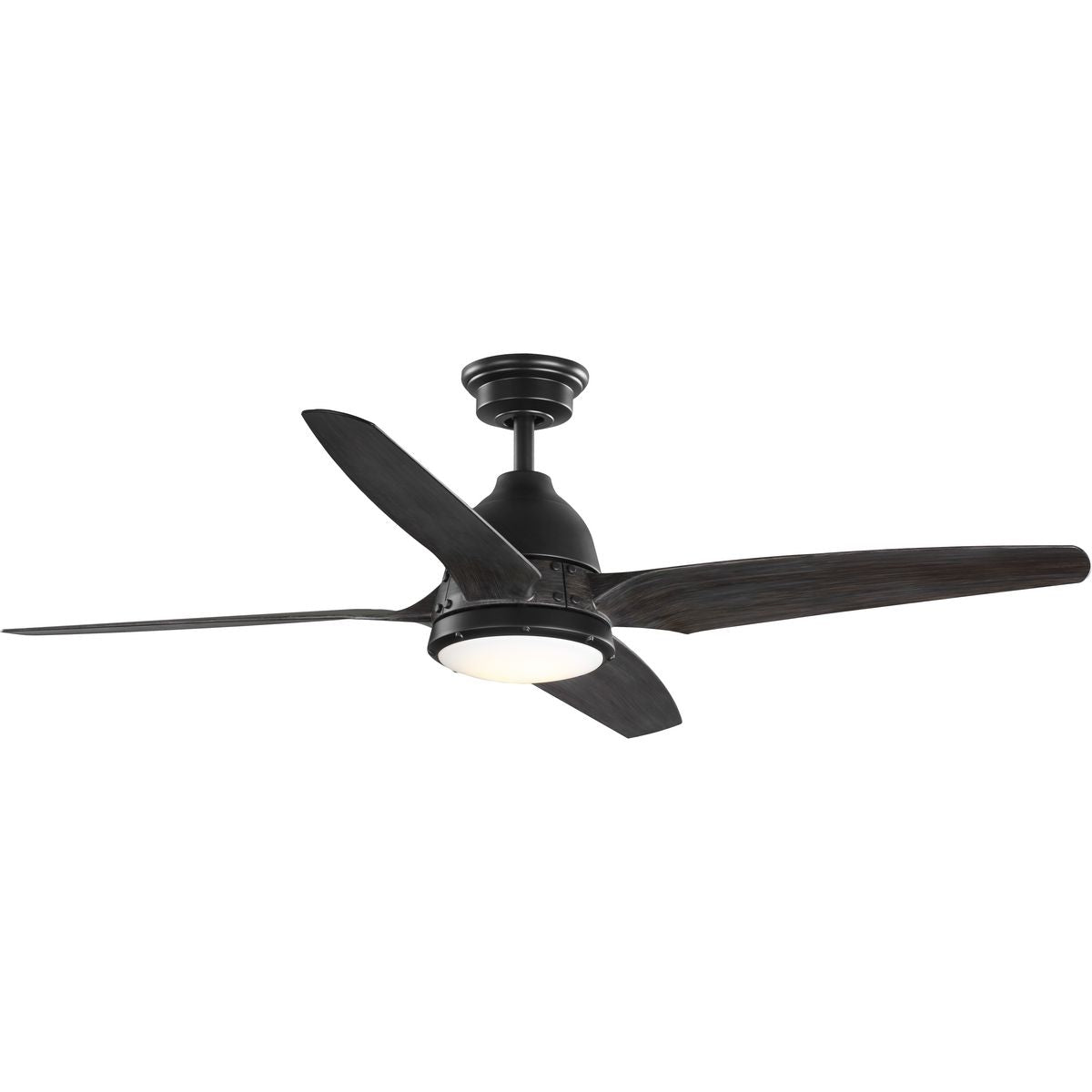 PROGRESS LIGHTING P250009-182-30 Flat Black Alleron Collection 4-Blade Antique Black 56-Inch DC Motor LED Urban Industrial Ceiling Fan