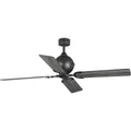 PROGRESS LIGHTING P250010-080 Forged Black Royer Collection 56" Four-Blade Forged Black Ceiling Fan