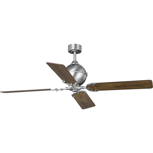 PROGRESS LIGHTING P250010-081 Antique Nickel Royer Collection 56" Four-Blade Antique Nickel Ceiling Fan