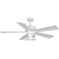 PROGRESS LIGHTING P250011-028-WB Satin White Midvale Collection 5-Blade White 56-Inch AC Motor Coastal Ceiling Fan