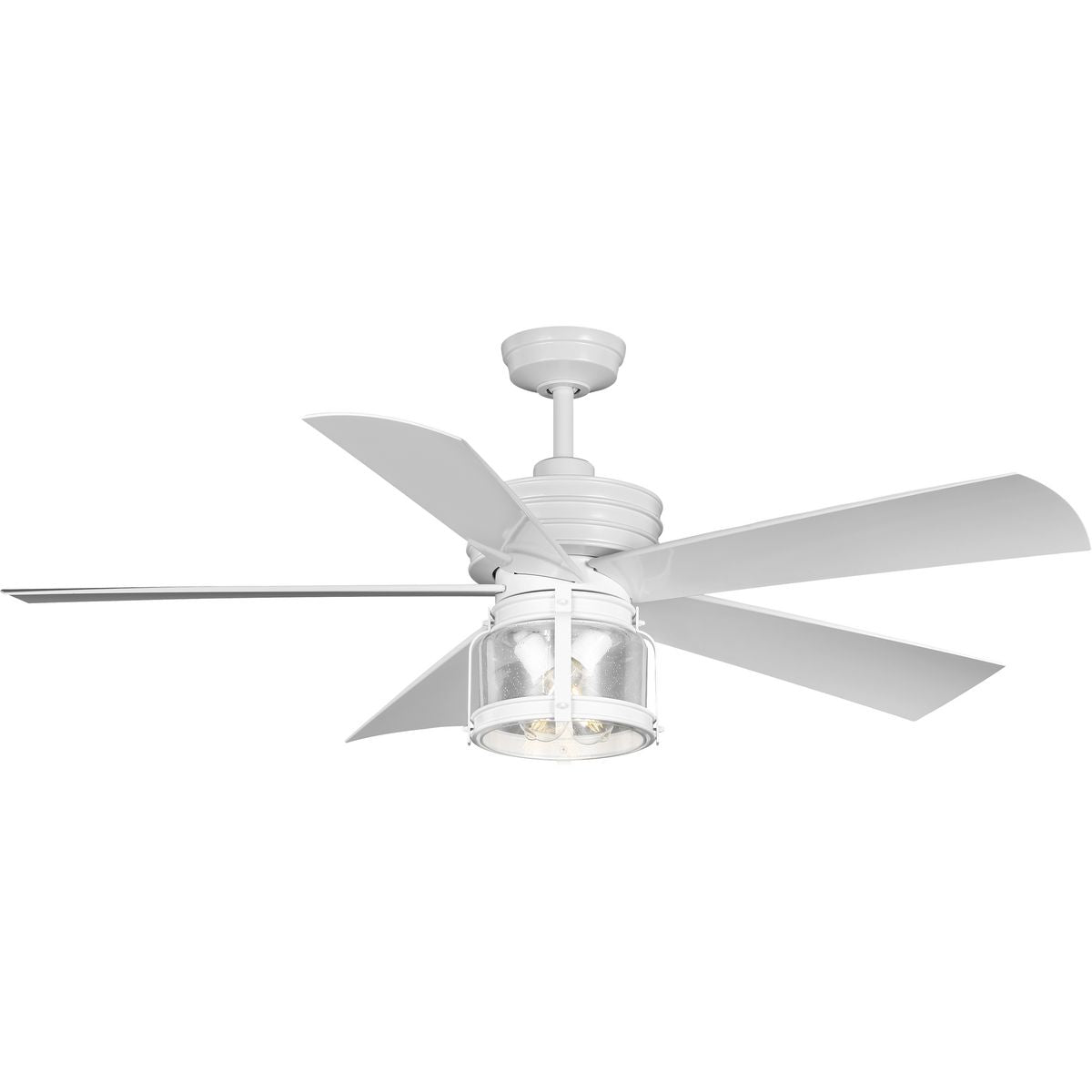 PROGRESS LIGHTING P250011-028-WB Satin White Midvale Collection 5-Blade White 56-Inch AC Motor Coastal Ceiling Fan