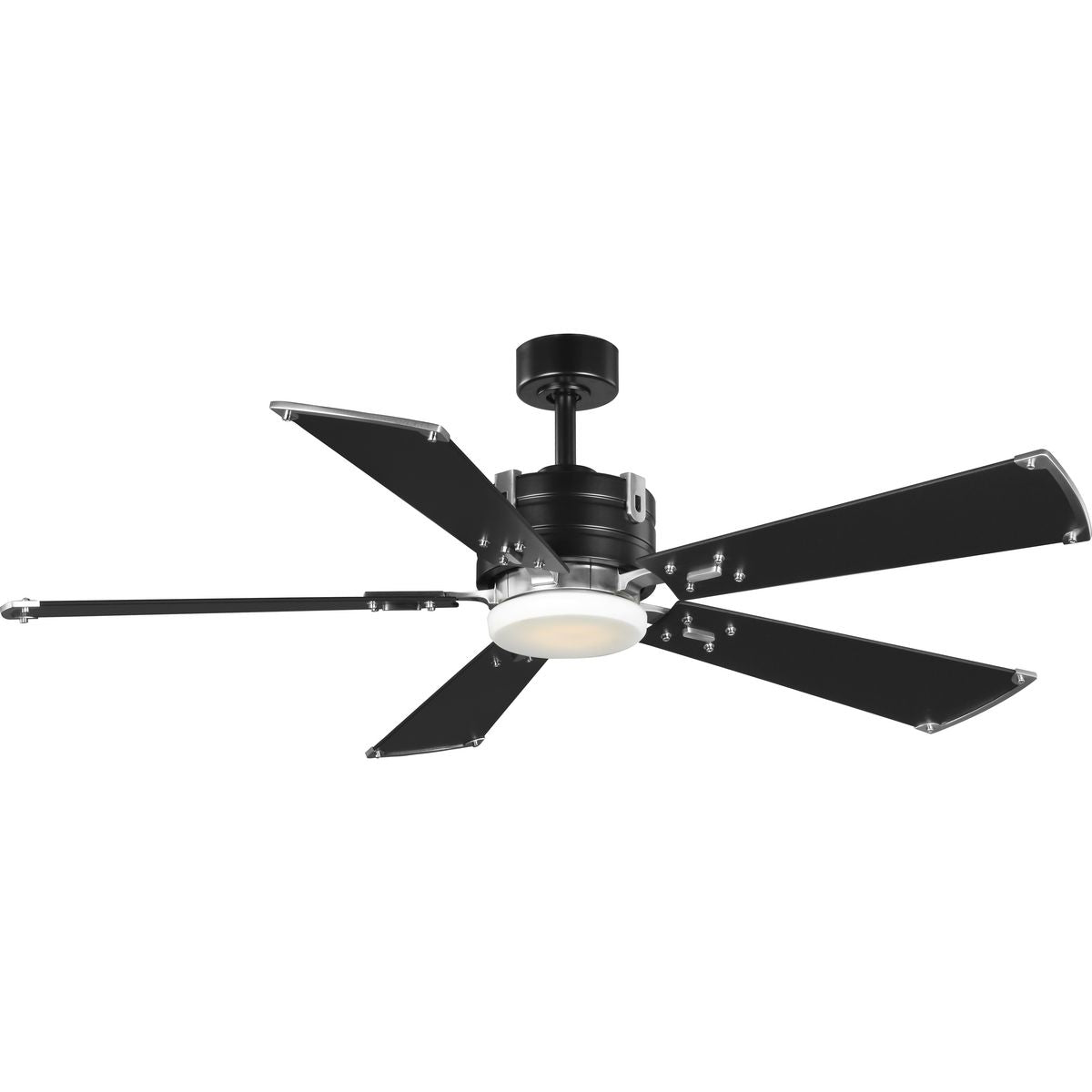PROGRESS LIGHTING P250021-031-30 Black Glenfalls Collection 5-Blade Reversible Matte Black 56-Inch AC Motor LED Transitional Ceiling Fan