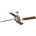 PROGRESS LIGHTING P250024-081 Antique Nickel Bedwin Collection 56" Four-Blade Antique Nickel Ceiling Fan