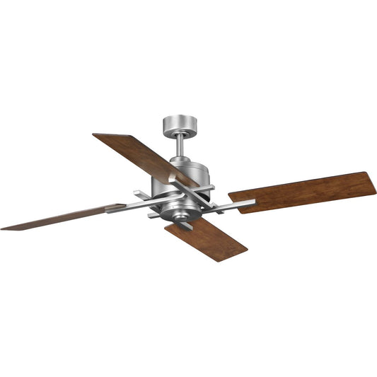 PROGRESS LIGHTING P250024-081 Antique Nickel Bedwin Collection 56" Four-Blade Antique Nickel Ceiling Fan