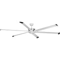 PROGRESS LIGHTING P250030-028 Satin White Huff Collection Indoor/Outdoor 96" Six-Blade Satin White Ceiling Fan