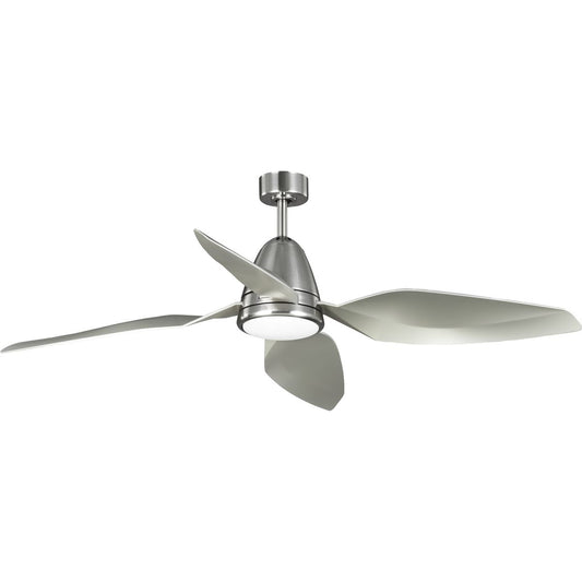 PROGRESS LIGHTING P250032-009-30 Brushed Nickel Holland Collection 60" Four-Blade Brushed Nickel Ceiling Fan