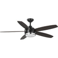 PROGRESS LIGHTING P250036-031-30 Black Albin Collection 54" Indoor/Outdoor Five-Blade Black Ceiling Fan