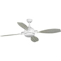 PROGRESS LIGHTING P250040-028-30 Satin White Rudder Collection Indoor/Outdoor 56" Four-Blade Satin White Ceiling Fan
