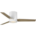 PROGRESS LIGHTING P250058-028-30 Satin White Braden Collection 44" 3-Blade Matte White LED Mid-Century Modern Indoor Hugger Ceiling Fan
