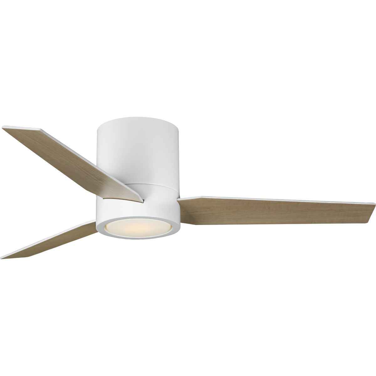 PROGRESS LIGHTING P250058-028-30 Satin White Braden Collection 44" 3-Blade Matte White LED Mid-Century Modern Indoor Hugger Ceiling Fan