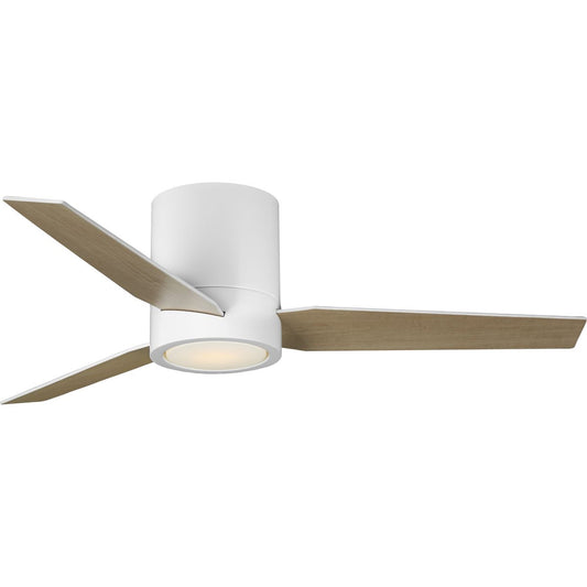 PROGRESS LIGHTING P250058-028-30 Satin White Braden Collection 44" 3-Blade Matte White LED Mid-Century Modern Indoor Hugger Ceiling Fan