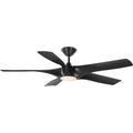 PROGRESS LIGHTING P250059-031-30 Black Vernal Collection 60" Five-Blade Matte Black LED Wifi Transitional Indoor/Outdoor Smart DC Ceiling Fan