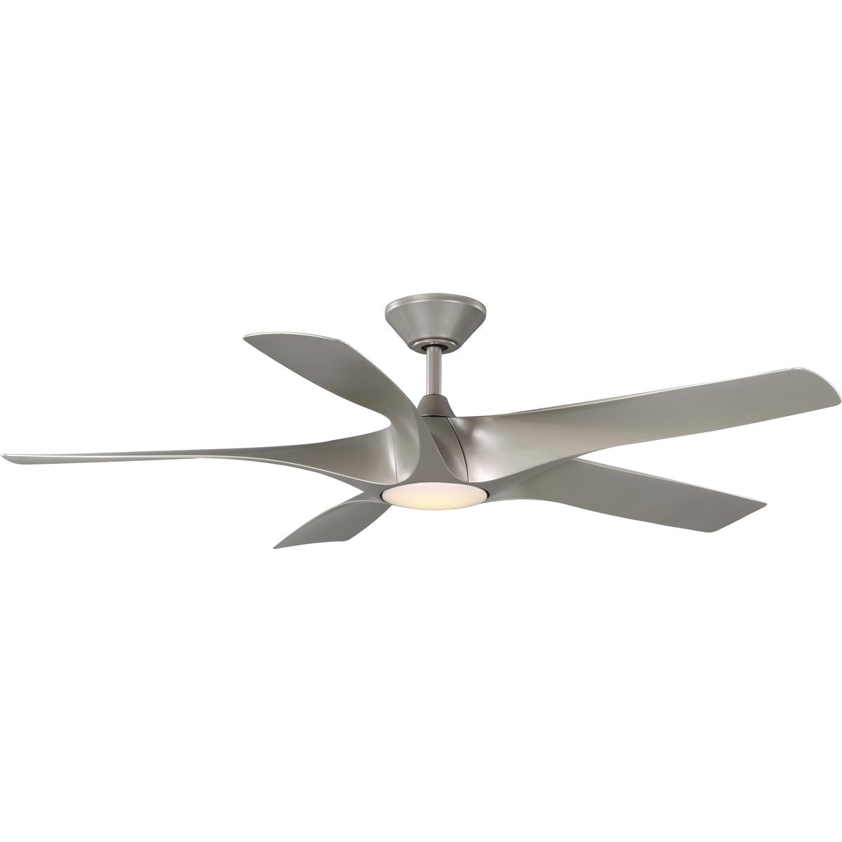 PROGRESS LIGHTING P250059-152-30 Painted Nickel Vernal Collection 60" Five-Blade Silver LED Wifi Transitional Indoor/Outdoor Smart DC Ceiling Fan