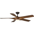 PROGRESS LIGHTING P250059-179-30 Koa Woodgrain Vernal Collection 60" Five-Blade Woodgrain LED Wifi Transitional Indoor/Outdoor Smart DC Ceiling Fan