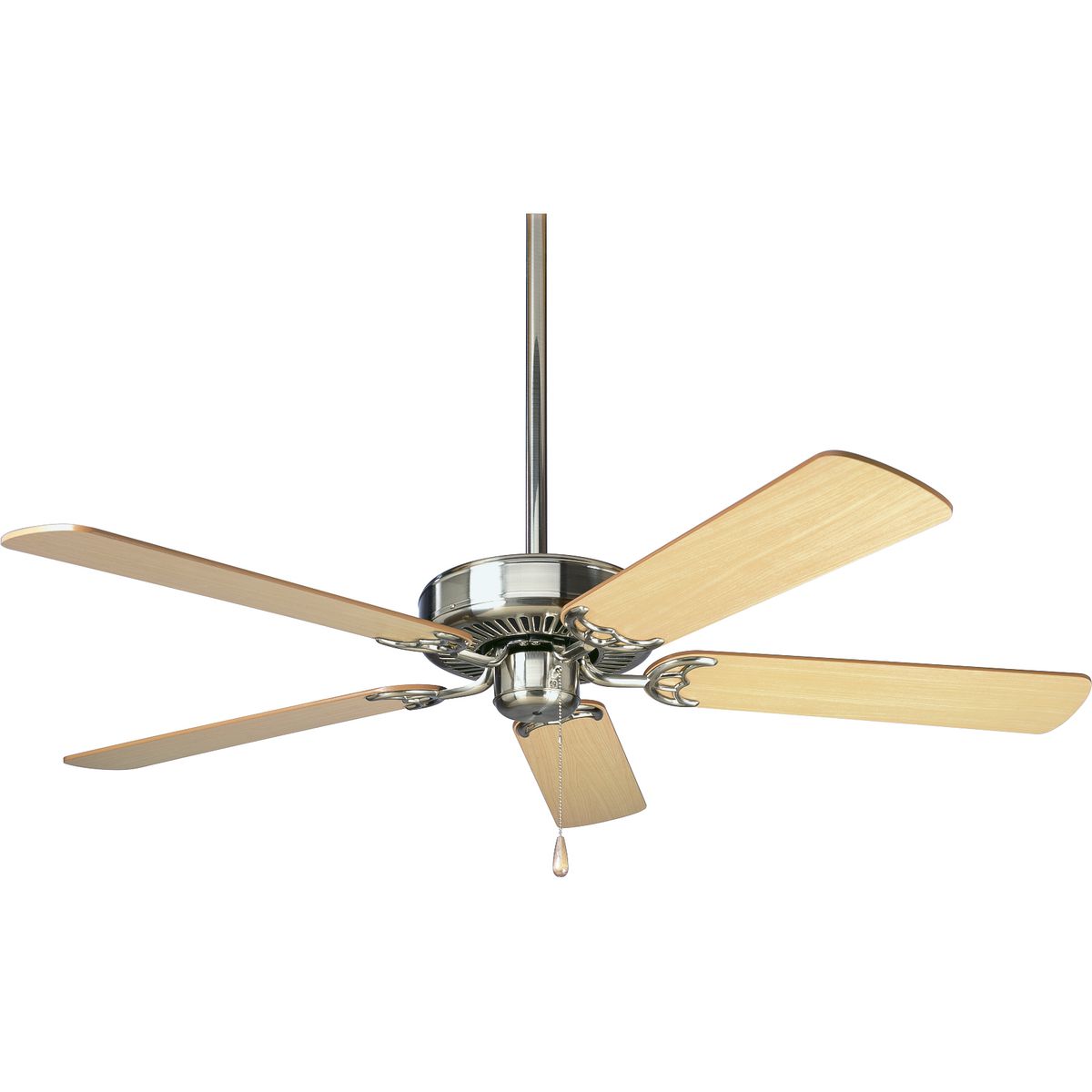 PROGRESS LIGHTING P250066-009 Brushed Nickel AirPro Energy Star-Rated 52-Inch Brushed Nickel 5-Blade AC Motor Traditional Ceiling Fan