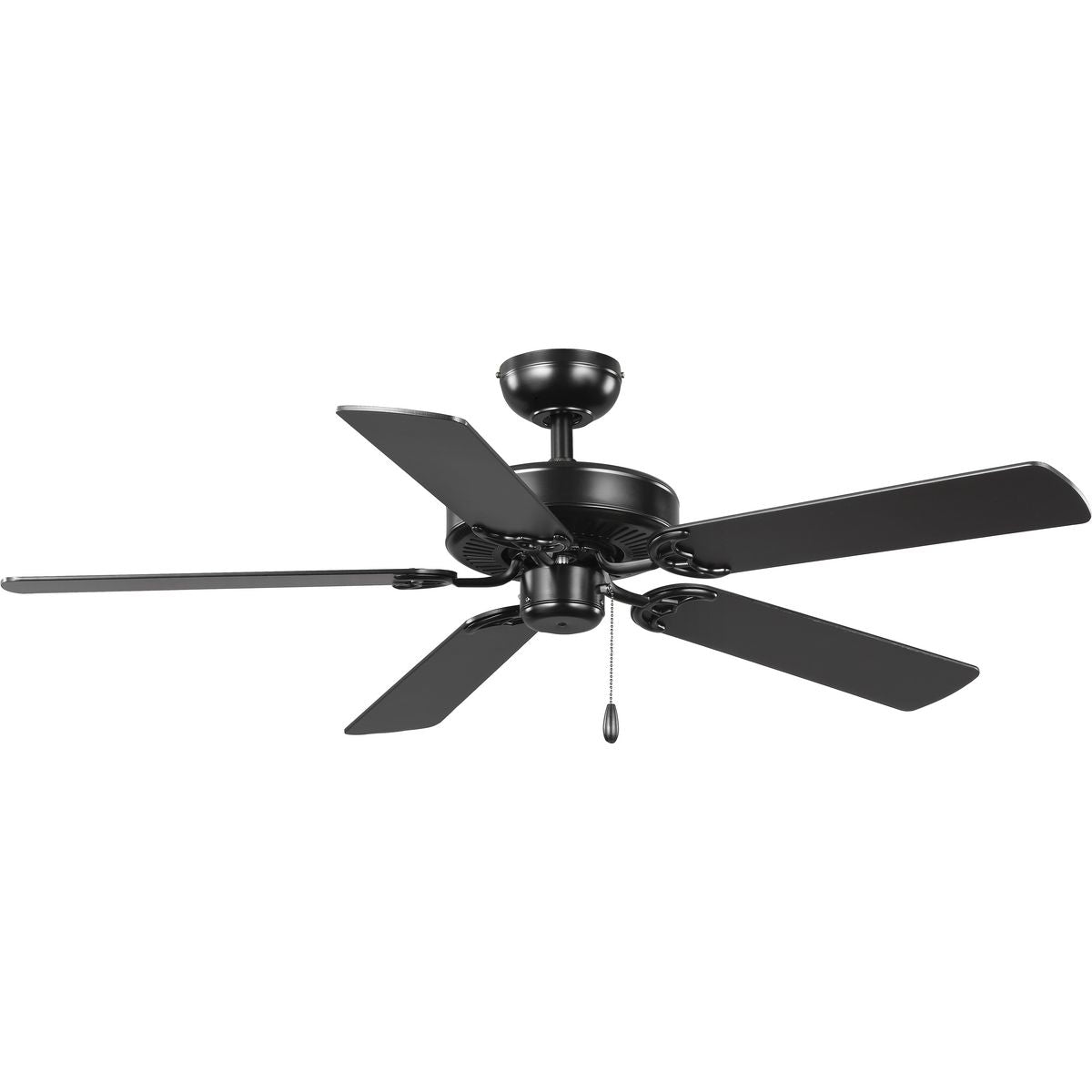 PROGRESS LIGHTING P250066-31M Matte Black AirPro Energy Star-Rated 52-Inch Matte Black 5-Blade AC Motor Traditional Ceiling Fan