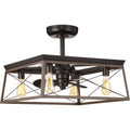 PROGRESS LIGHTING P250067-020-WB Antique Bronze Briarwood Collection 22-Inch Antique Bronze 3-Blade AC Motor Farmhouse Ceiling Fan