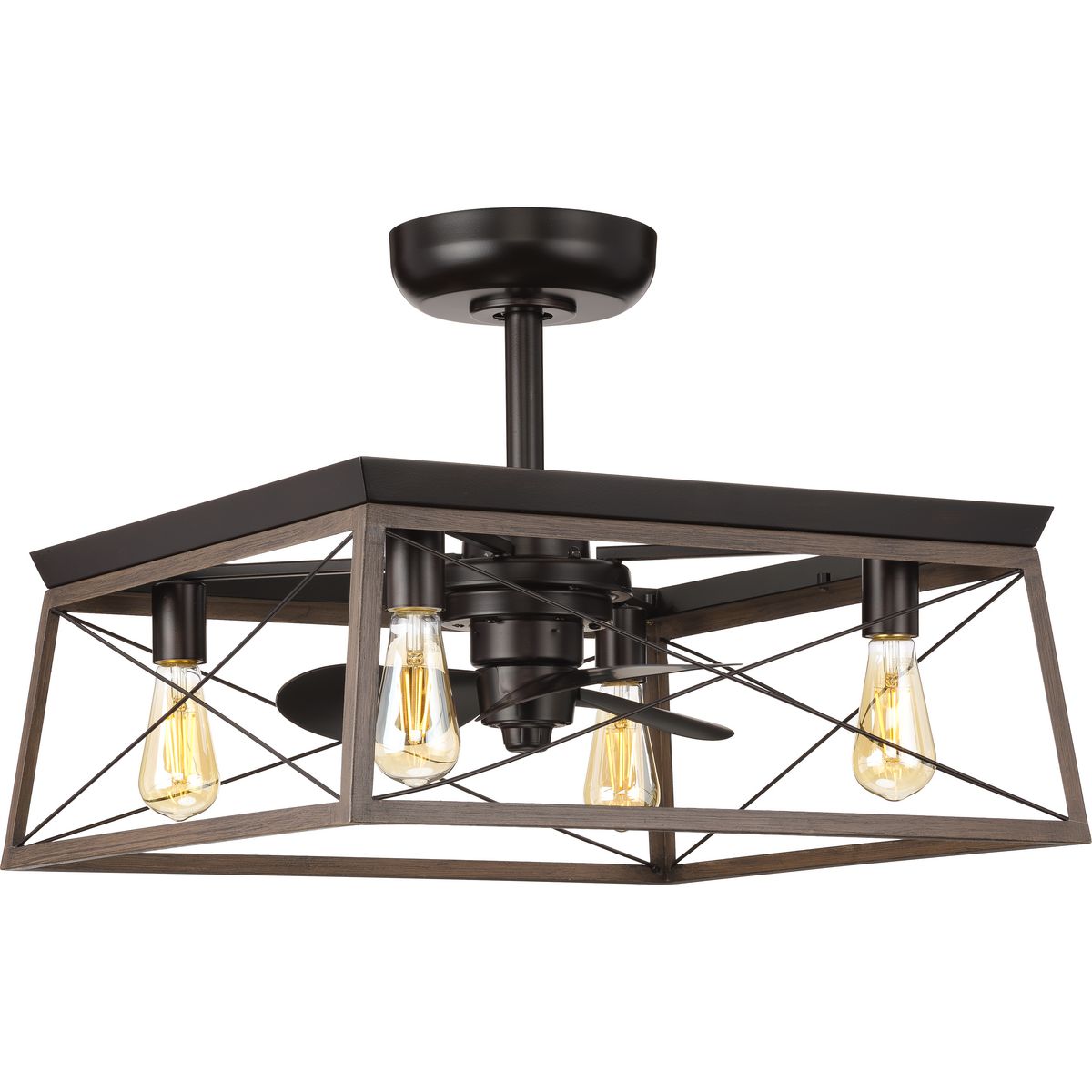 PROGRESS LIGHTING P250067-020-WB Antique Bronze Briarwood Collection 22-Inch Antique Bronze 3-Blade AC Motor Farmhouse Ceiling Fan