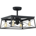 PROGRESS LIGHTING P250067-31M-WB Matte Black Briarwood Collection 22-Inch 3-Blade Matte Black AC Motor Farmhouse Ceiling Fan