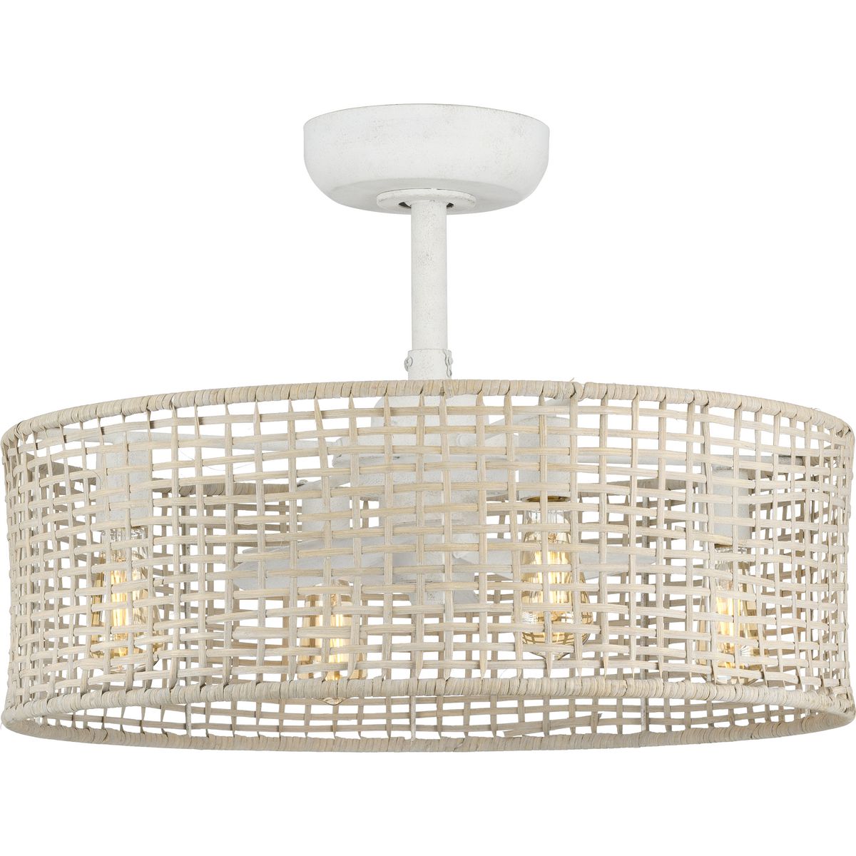 PROGRESS LIGHTING P250068-151-WB Cottage White Belva Collection 25.25-Inch 3-Blade Cottage White AC Motor Coastal Ceiling Fan