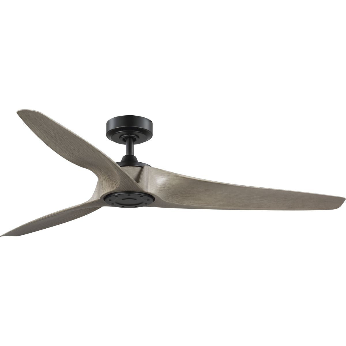 PROGRESS LIGHTING P250069-31M Matte Black Manvel Collection 60-Inch Three-Blade DC Motor Transitional Ceiling Fan Grey Weathered Wood