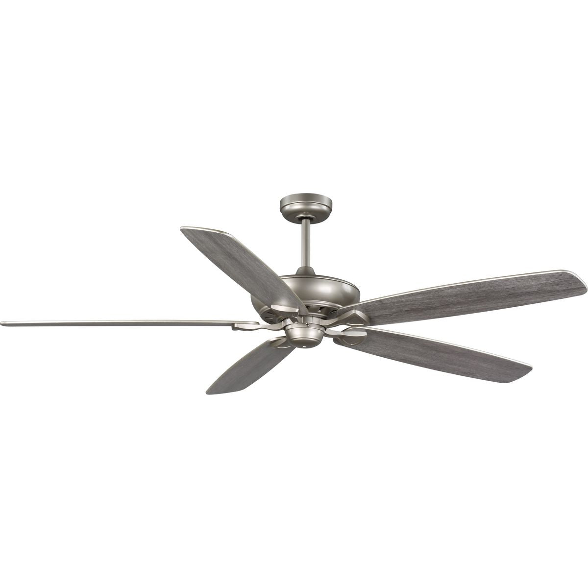 PROGRESS LIGHTING P250070-152 Painted Nickel Kennedale Collection 72-Inch Five-Blade DC Motor Transitional Ceiling Fan Grey Weathered Wood/Silver