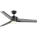 PROGRESS LIGHTING P250072-143-30 Graphite Kasota Collection 56" Three-Blade Charcoal Linen/Graphite Indoor/Outdoor LED DC Motor Modern Ceiling Fan