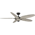 PROGRESS LIGHTING P250073-020 Antique Bronze Mesilla Collection 60" Five-Blade Antique Wood/Antique Bronze Indoor/Outdoor DC Motor Urban Industrial Ceiling Fan