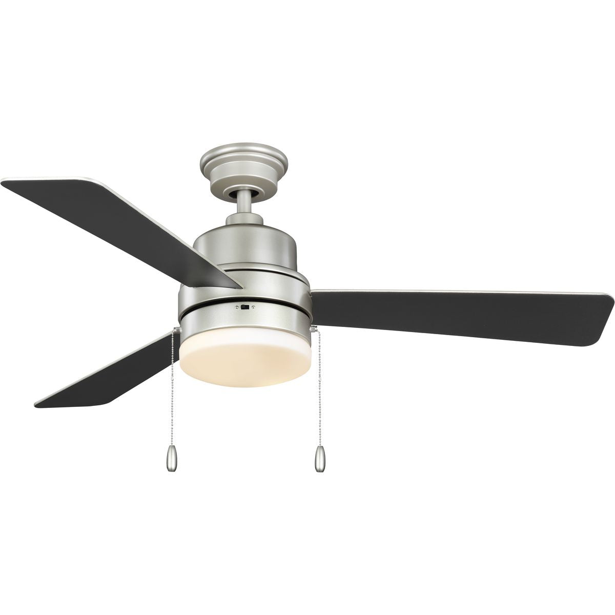 PROGRESS LIGHTING P250076-152-WB Painted Nickel Trevina V 52" 3-Blade Indoor Painted Nickel ENERGY STAR Modern Ceiling Fan with Light Kit and White Opal Shade
