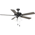 PROGRESS LIGHTING P250077-31M-WB Matte Black AirPro 52 in. Matte Black 5-Blade ENERGY STAR Rated AC Motor Ceiling Fan with Light