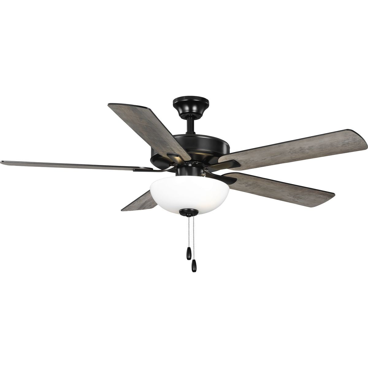 PROGRESS LIGHTING P250078-31M-WB Matte Black AirPro 52 in. Matte Black 5-Blade ENERGY STAR Rated AC Motor Transitional Ceiling Fan with Light