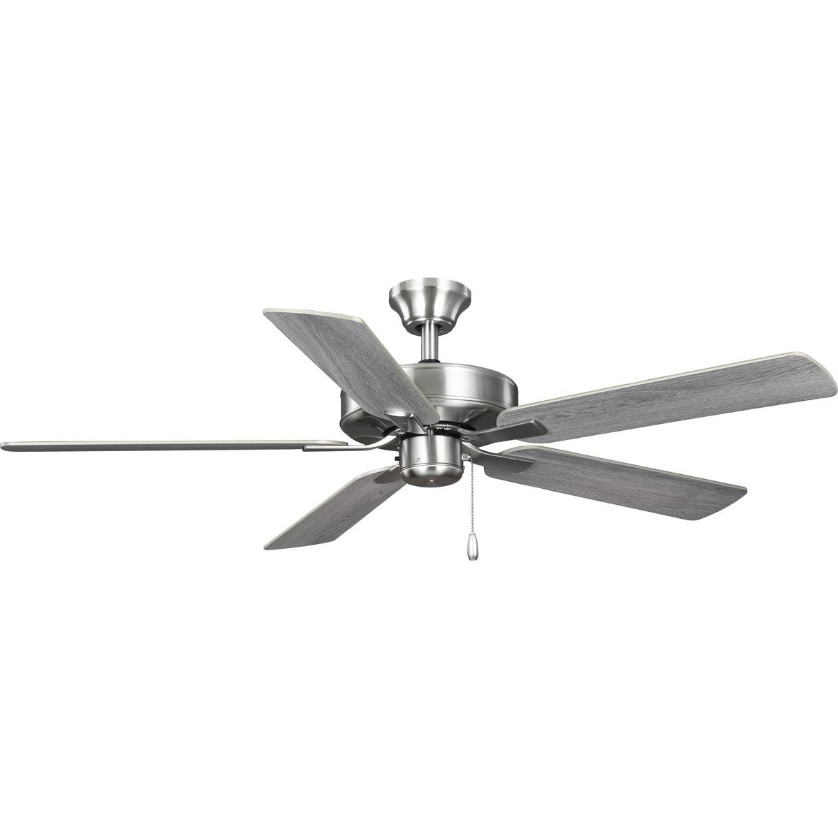 PROGRESS LIGHTING P250080-009 Brushed Nickel AirPro 52 in. Brushed Nickel 5-Blade AC Motor Transitional Ceiling Fan