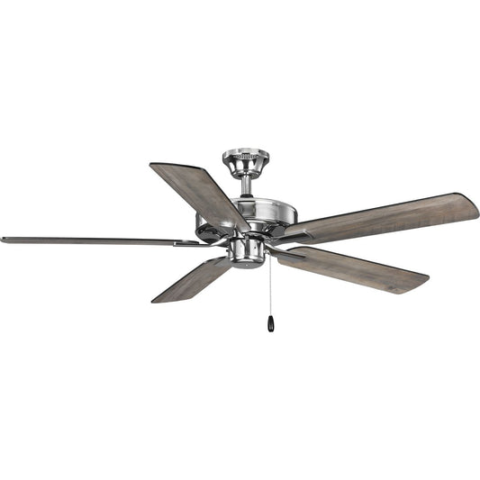 PROGRESS LIGHTING P250080-015 Polished Chrome AirPro 52 in. Polished Chrome 5-Blade AC Motor Transitional Ceiling Fan