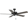PROGRESS LIGHTING P250080-31M Matte Black AirPro 52 in. Matte Black 5-Blade AC Motor Transitional Ceiling Fan