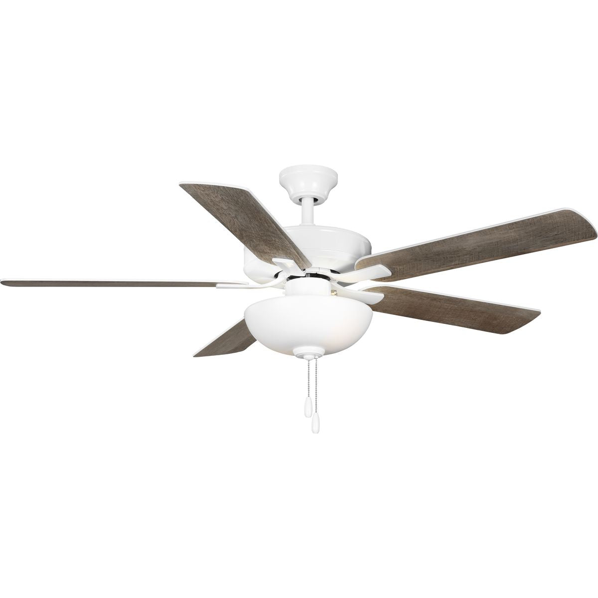 PROGRESS LIGHTING P250082-030-WB White AirPro 52 in. White 5-Blade AC Motor Transitional Ceiling Fan with Light