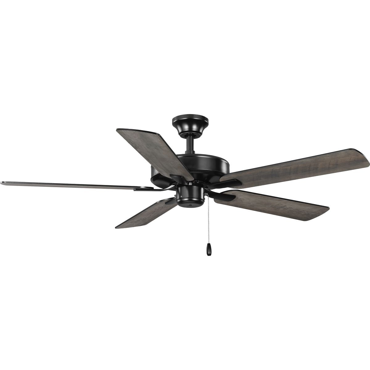 PROGRESS LIGHTING P250084-31M Matte Black AirPro 52 in. Matte Black 5-Blade ENERGY STAR Rated AC Motor Transitional Ceiling Fan with Light