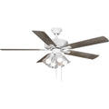 PROGRESS LIGHTING P250085-030-WB White AirPro 52 in. White 5-Blade AC Motor Transitional Ceiling Fan with Light