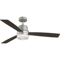 PROGRESS LIGHTING P250093-152-WB Painted Nickel Trevina IV Collection 52 in. Three-Blade Painted Nickel Transitional Ceiling Fan with LED Light Kit