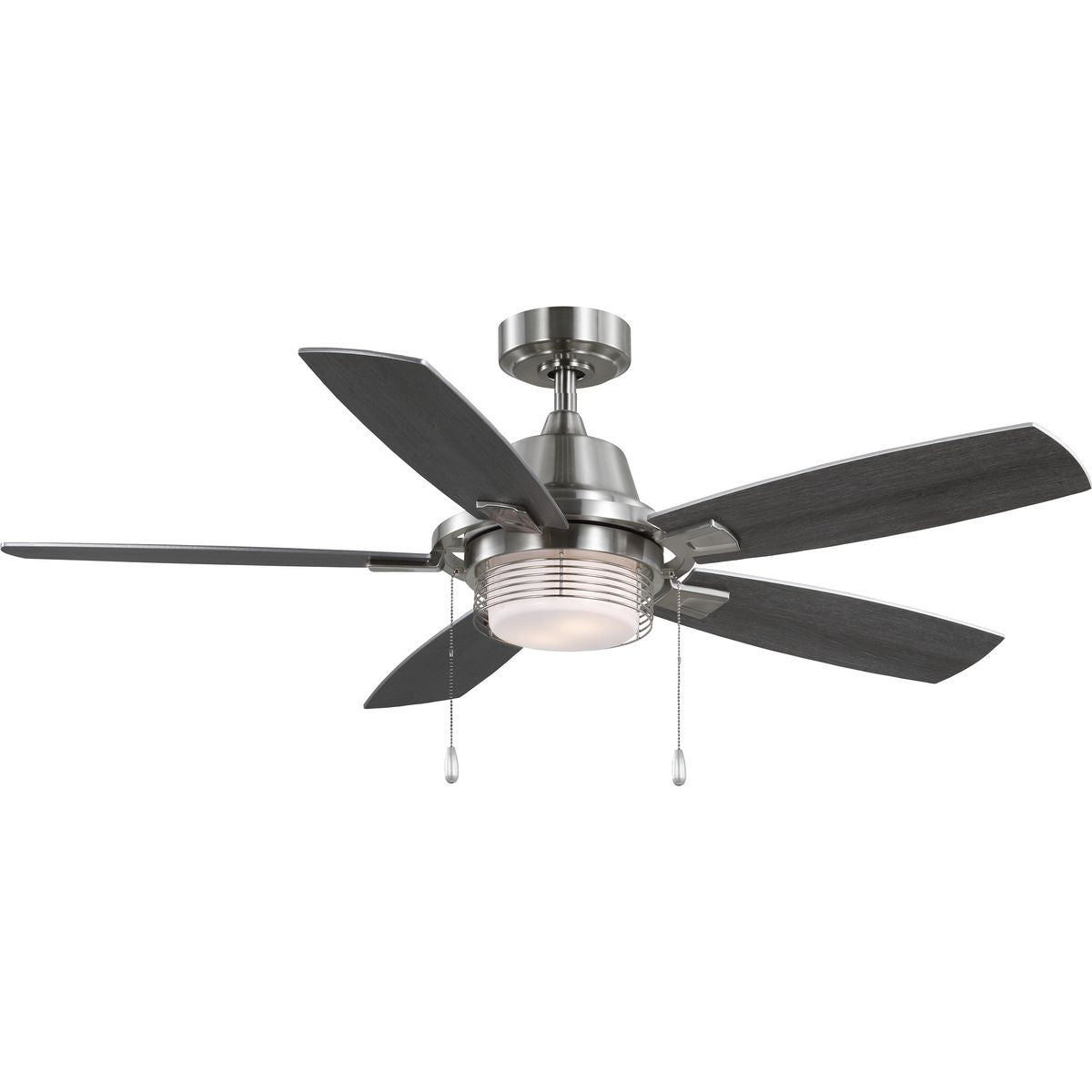PROGRESS LIGHTING P250095-009-WB Brushed Nickel Freestone Collection 52 in. Five-Blade Brushed Nickel Transitional Ceiling Fan with LED lamped Light Kit