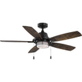 PROGRESS LIGHTING P250095-020-WB Antique Bronze Freestone Collection 52 in. Five-Blade Antique Bronze Transitional Ceiling Fan with LED lamped Light Kit
