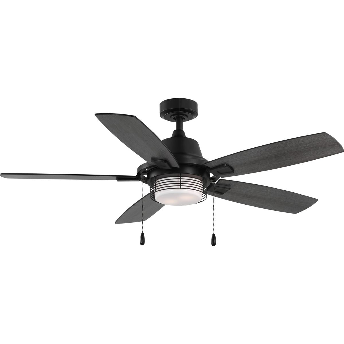 PROGRESS LIGHTING P250095-31M-WB Matte Black Freestone Collection 52 in. Five-Blade Matte Black Transitional Ceiling Fan with LED Lamped Light Kit