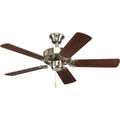 PROGRESS LIGHTING P2500-09 Brushed Nickel AirPro Collection Builder 42" 5-Blade Ceiling Fan